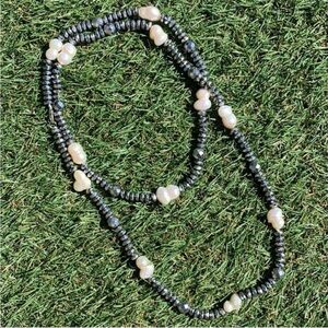 Soft Surroundings Silver and Pearl Stone Long Necklace SALE